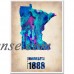 Trademark Fine Art "Minnesota Watercolor Map" Canvas Art by Naxart   551758757